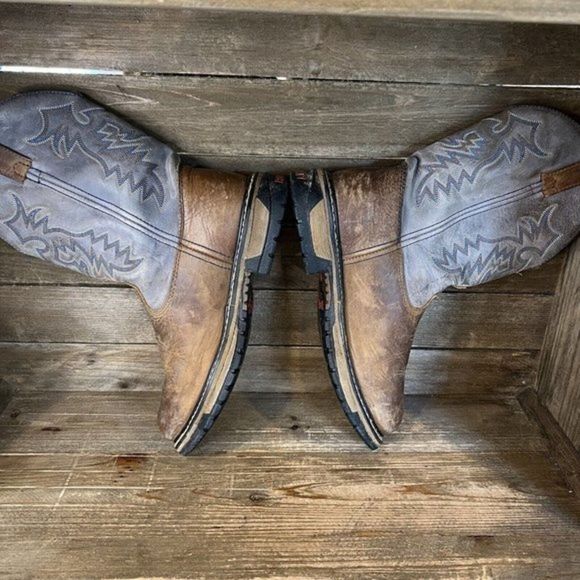 Womens Rocky Ride Branson Brown Leather Western Roper Cowboy Boots Size 9.5 M - Picture 6 of 8